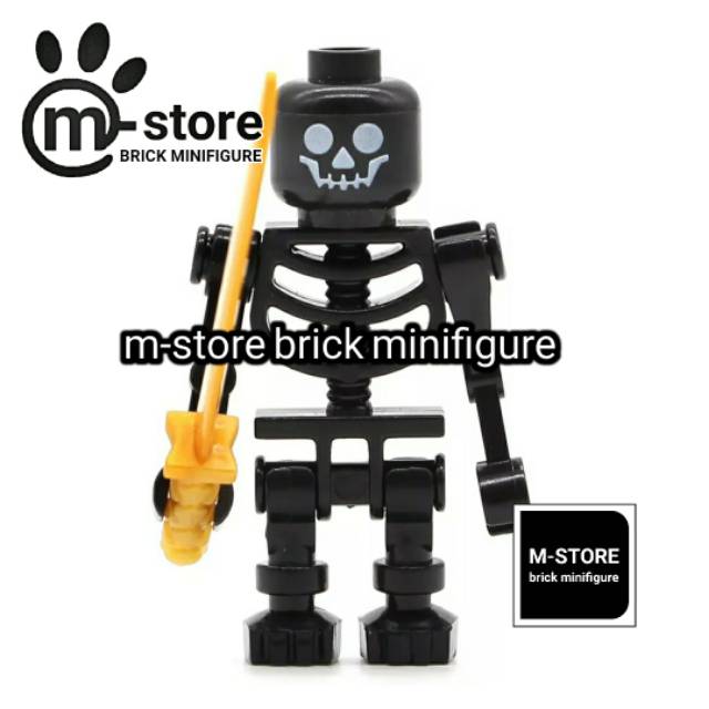 Jual brick skeleton black mini toy figure with sword | Shopee Indonesia