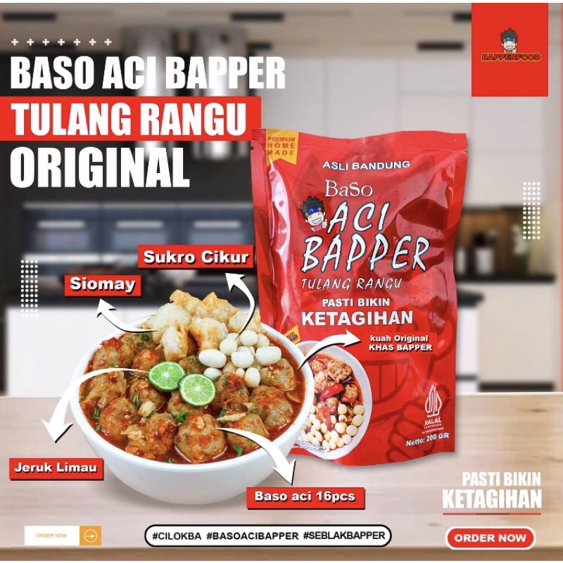 Jual Ready Stock Baso Aci Bapper Tulang Rangu Original Bakso Baper