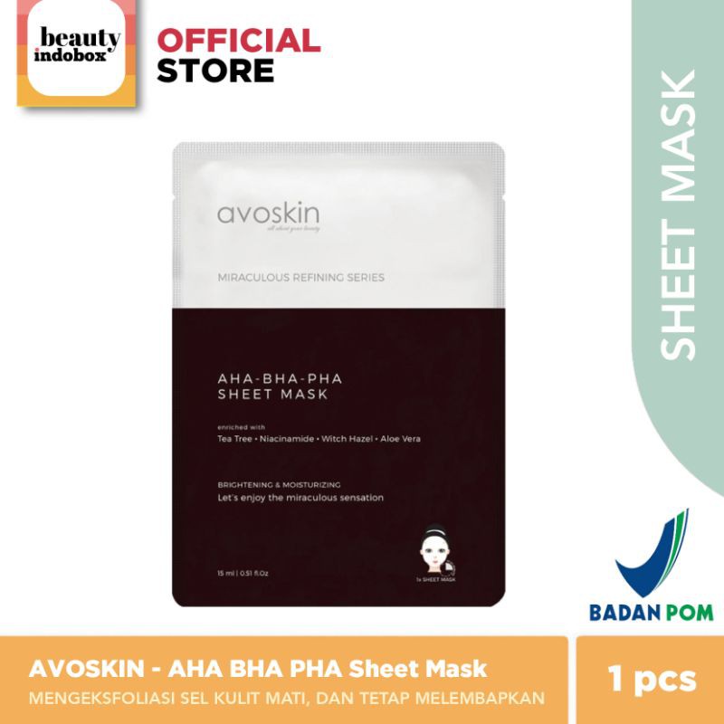 Jual AVOSKIN Miraculous Refining AHA BHA PHA Sheet Mask | Shopee Indonesia