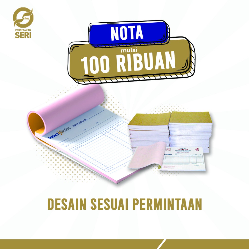 Jual 1 Rim Nota Rangkap 2 ply cetak custom 1warna | Shopee Indonesia