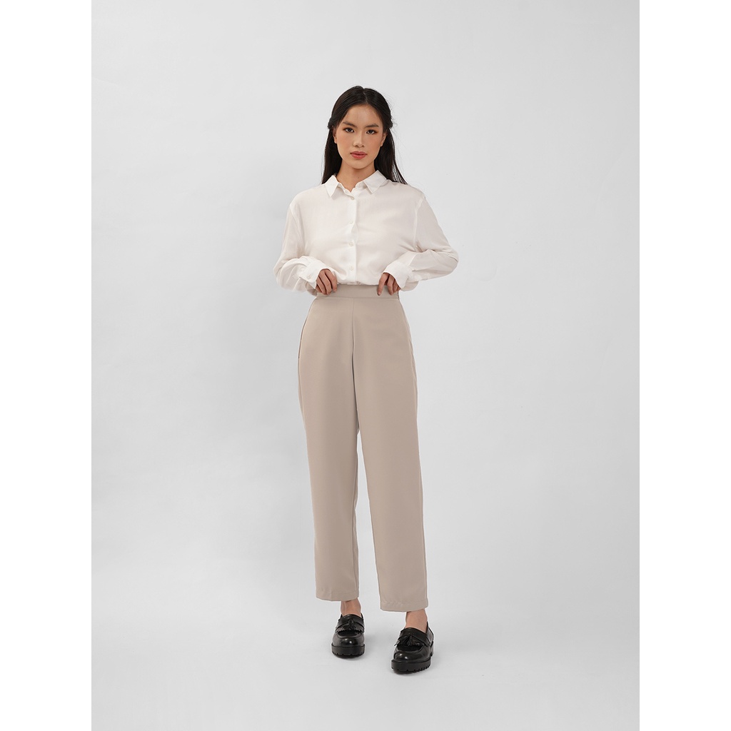 Jual Thenblank Straight Pants Nude Celana Panjang Wanita Shopee