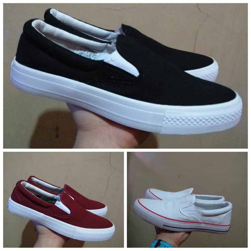 All Star Converse Sepatu Slip On Pria Model Clasik Slop The Best Quality