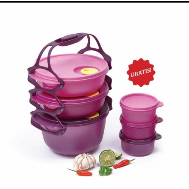 Jual Tupperware rantang carry all bowl + free | Shopee Indonesia
