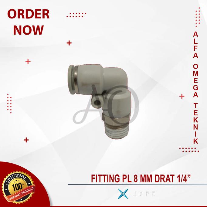 Jual Fitting Elbow Nepel Pneumatic Pl Model L Selang Mm Drat Alfaom Kualitas Baik