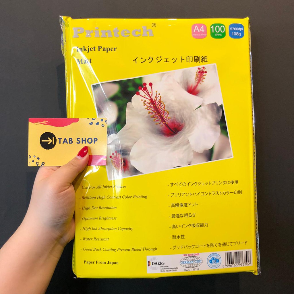 Jual TAB SHOP - PRINTECH MATTE INKJET PAPER A4 108 GSM 100 LEMBAR ...