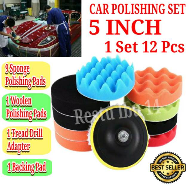 Jual Busa Poles Body Mobil Motor Inch Alat Spon Foam Pad Velcro Polishing Mesin Bor Gerinda