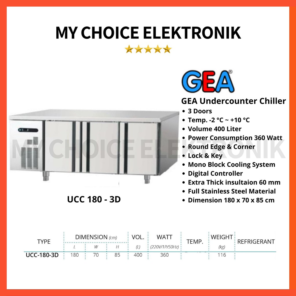 Jual Gea S S Under Counter Chiller Ucc D Stainless Steel Shopee