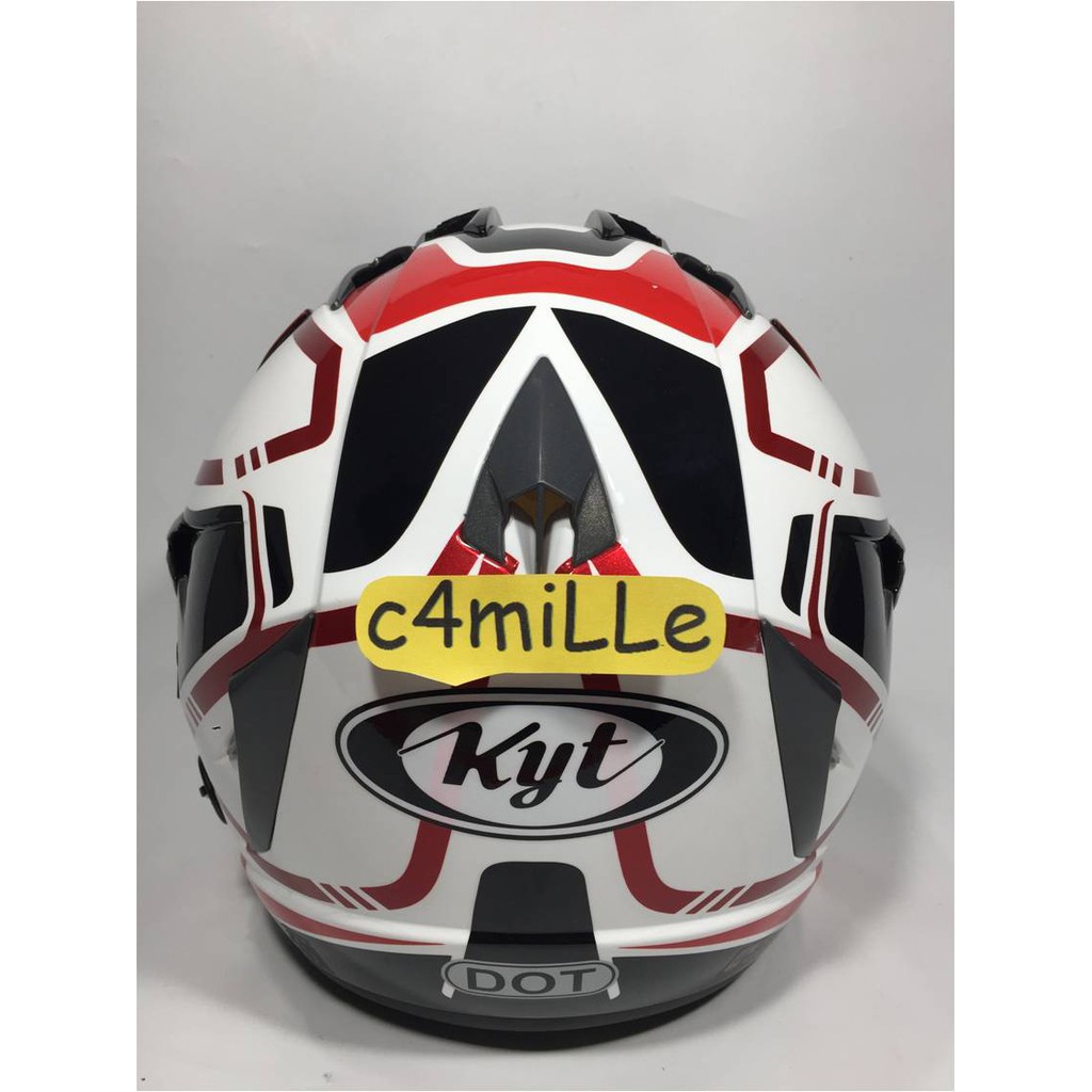 Jual HELM KYT SCORPION KING R MOTIF 7 WHITE RED DOUBLE VISOR HALF FACE