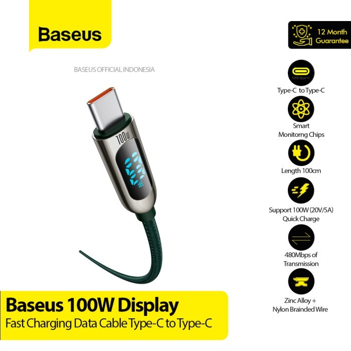 Jual Baseus Kabel Data Type C To Type C Fast Charging Cable Display W Shopee Indonesia