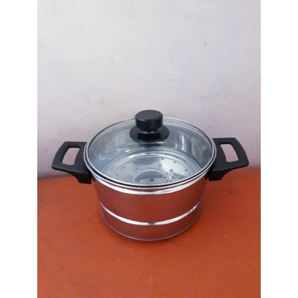 Jual panci nasi mini panci kukus mini tutup kaca ukuran 16 cm ,18 cm ...
