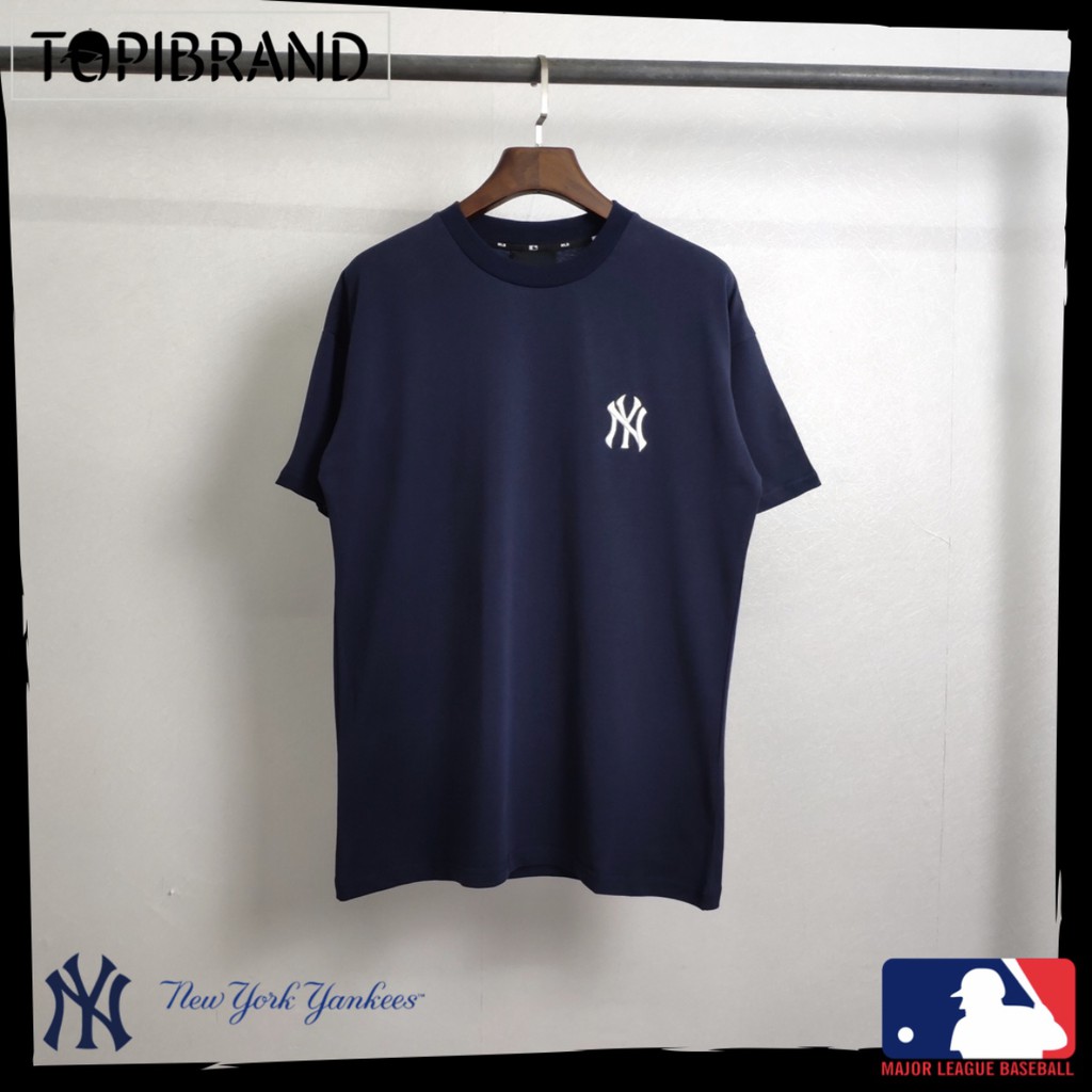 pakaian atasan kaos MLB-Korean Tshirt NY Big Logo In Black sz XS