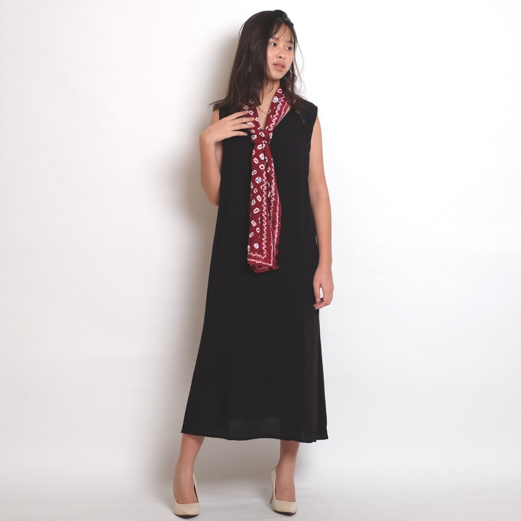 Jual Kichi Batik Dress Shawl Jumputan Agnia Red | Shopee Indonesia