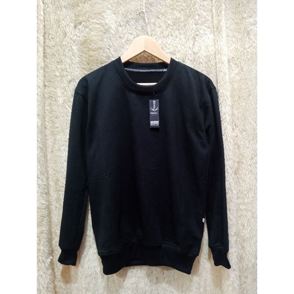 Jual sweater hoodie tanpa topi kerah bulat model polos Shopee Indonesia