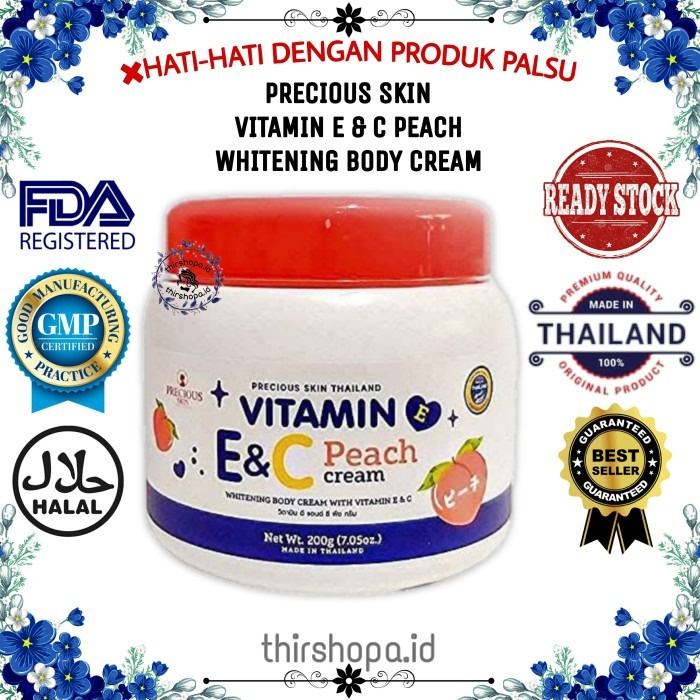 Jual (READY & ORIGINAL) PRECIOUS SKIN VITAMIN E&C PEACH BODY CREAM