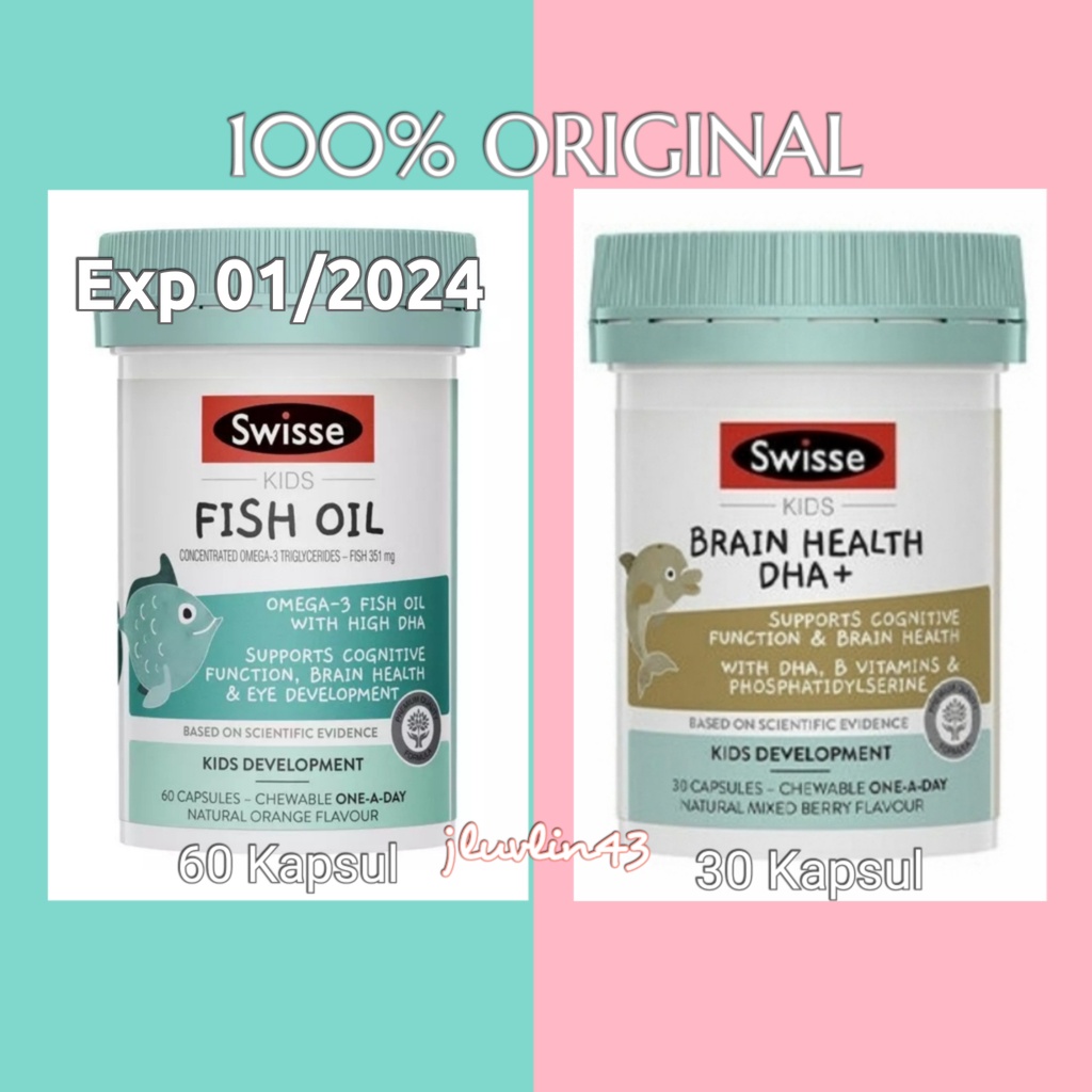 Jual Swisse Kids Fish Oil 60 kapsul/Swisse Brain Health DHA 30 Kapsul