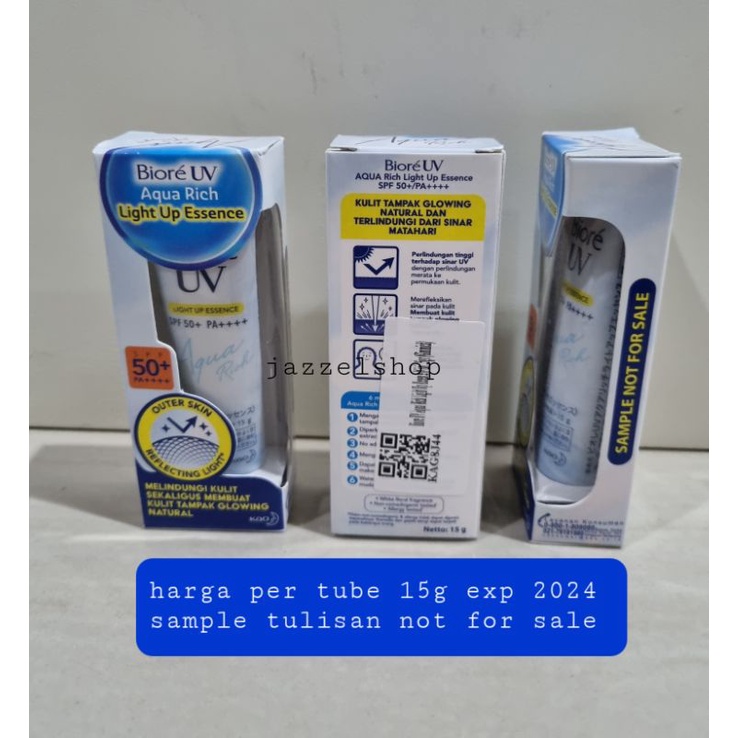 Jual BIORE UV light up essence spf50+ PA++++ sample trial 15g / full ...
