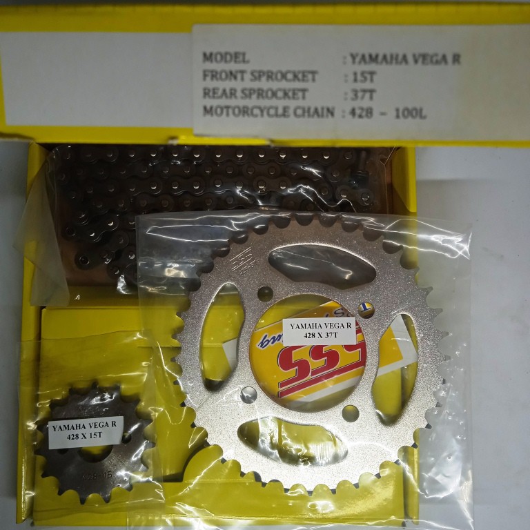 Jual SSS Chain Kit Gear Set Baja Yamaha Vega R Old Gear Depan Belakang ...