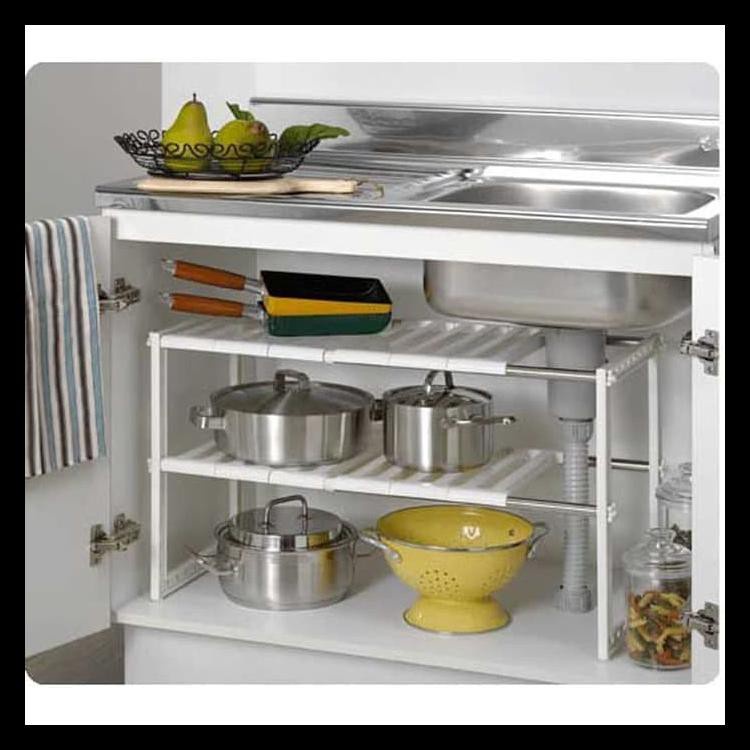 Jual Terbaru Modern Rack Layer Rak Panci Bawah Wastafel Rak Dapur