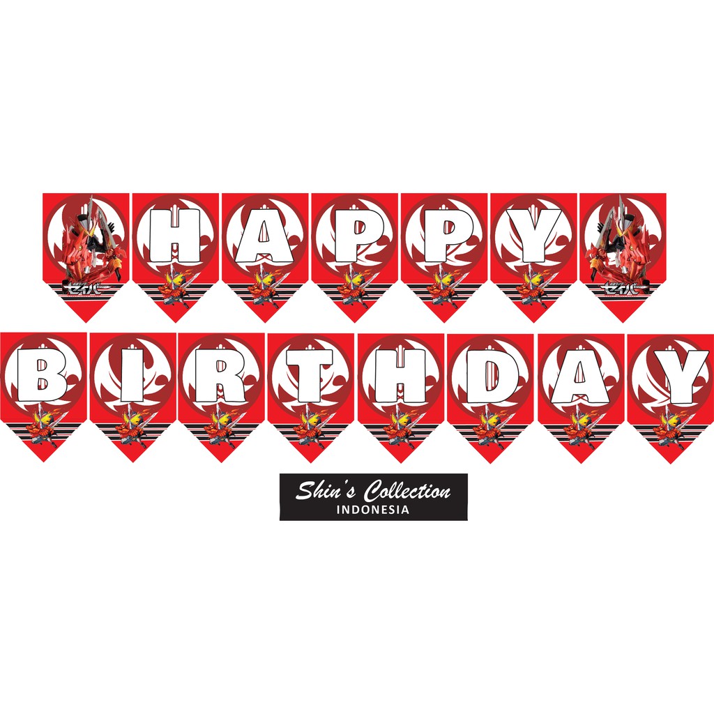 Jual Banner bunting flag happy birthday ulangtahun Kamen rider Saber ...