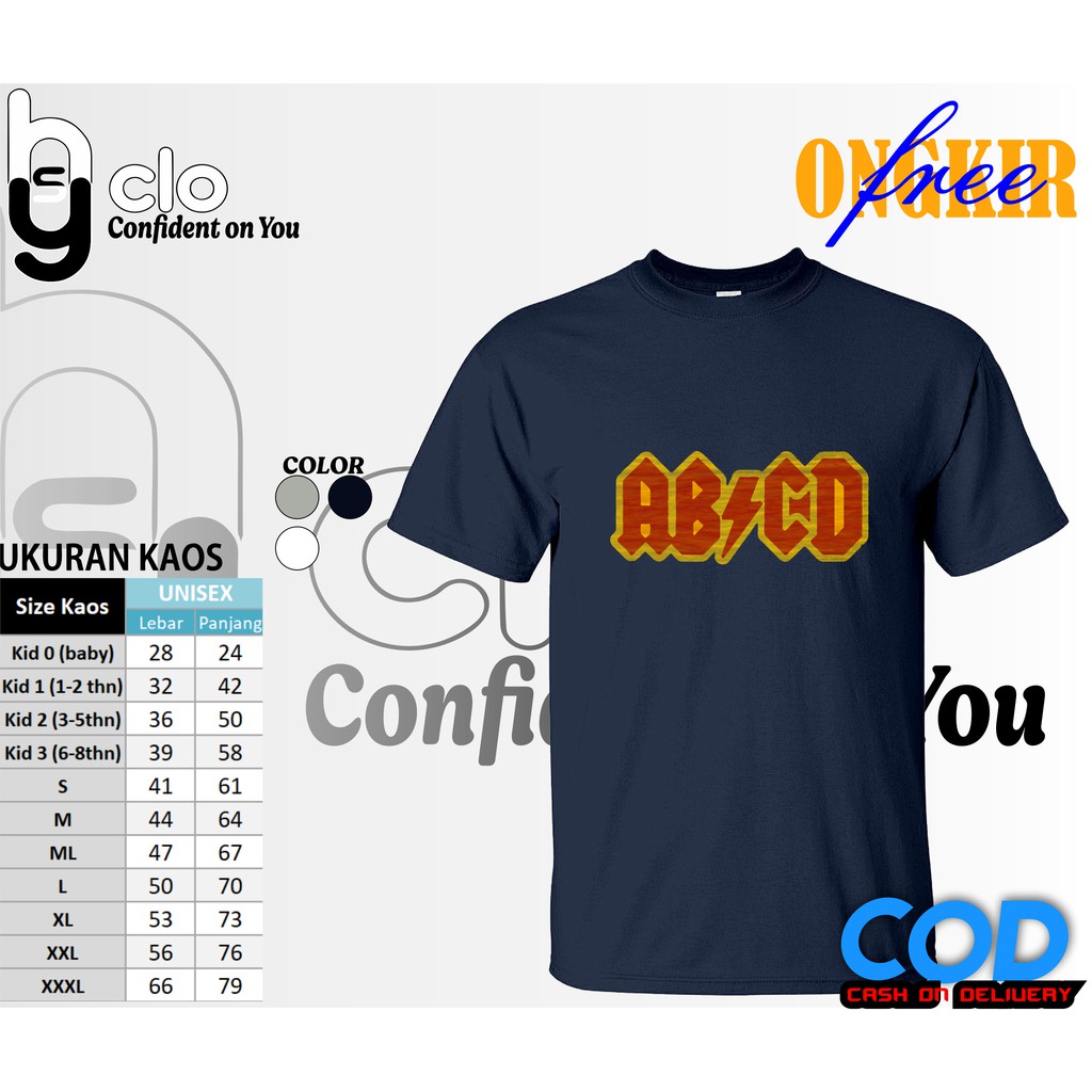 Jual KAOS / BAJU PARODI LOGO ACDC , T-SHIRT PLESETAN ABCD | Shopee ...