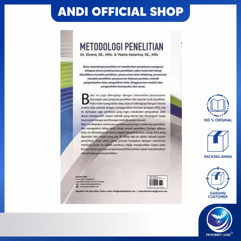 Jual Penerbit Andi - Metodologi Penelitian - Dr. Elvera, SE., M.Sc ...