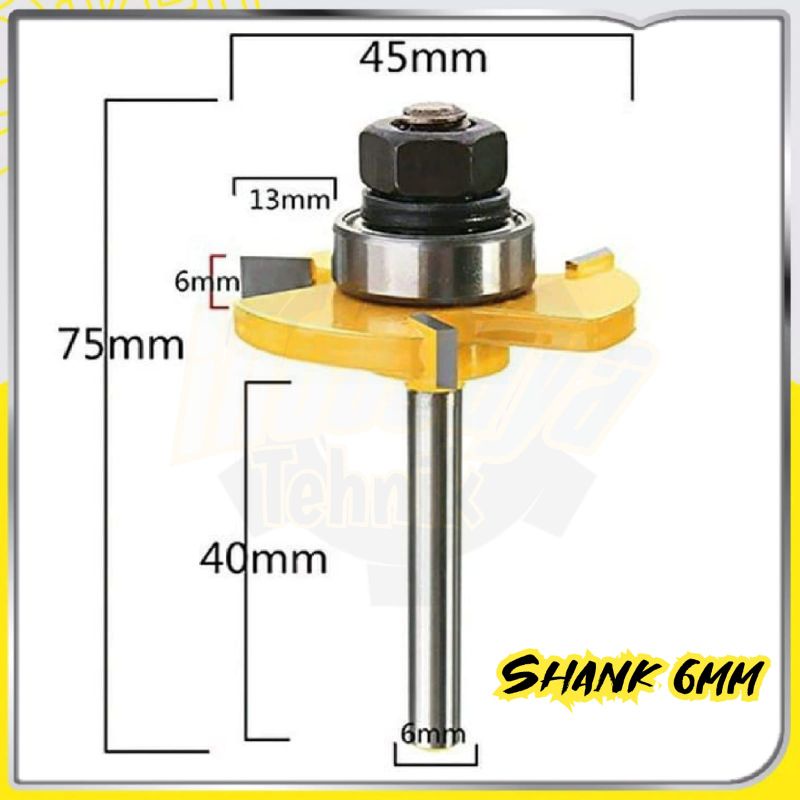 Jual Mata Profil Tongue & Groove Router Profil KayuTrimmer Forstner ...