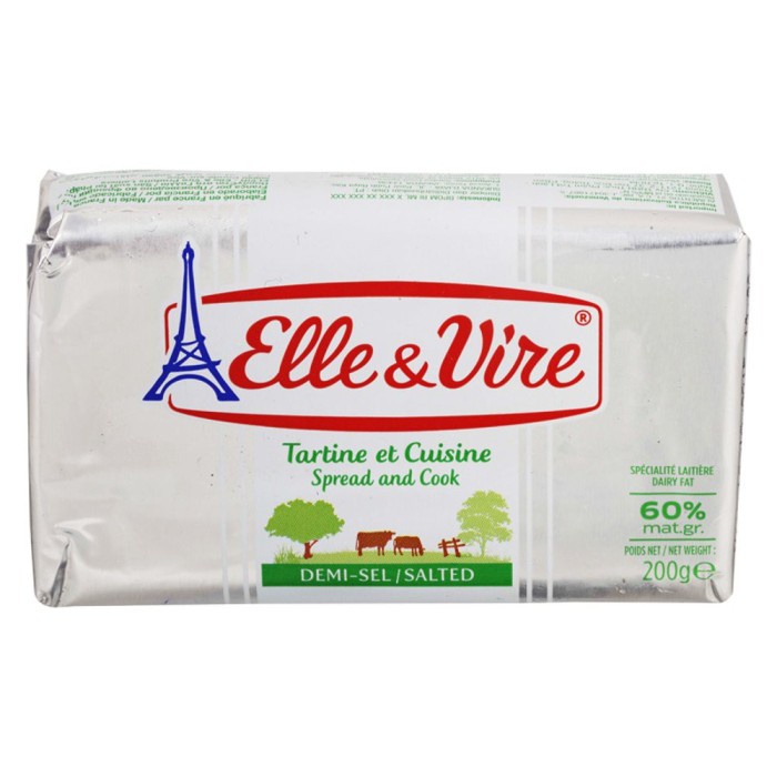 Jual Elle&Vire Butter Sltd Sprd&Ck 60% 200Gr | Shopee Indonesia
