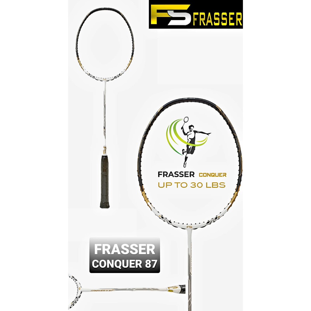 Jual raket badminton frasser conquer X-87 30LBS bulutangkis racket ...
