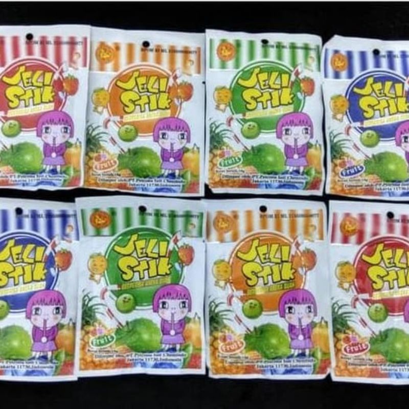 Jual Permen Jeli Stik Pendek Permen Sedotan Jelly Stick Aneka Buah Isi