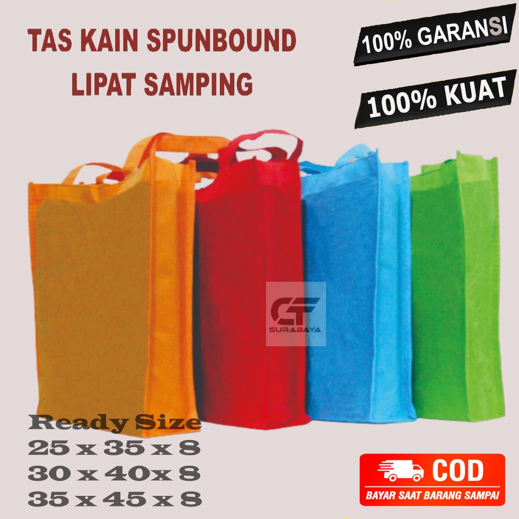 Jual Tas Kain Spunbond Tas Berkat Hajatan Goodie Bag Lipat Samping ...