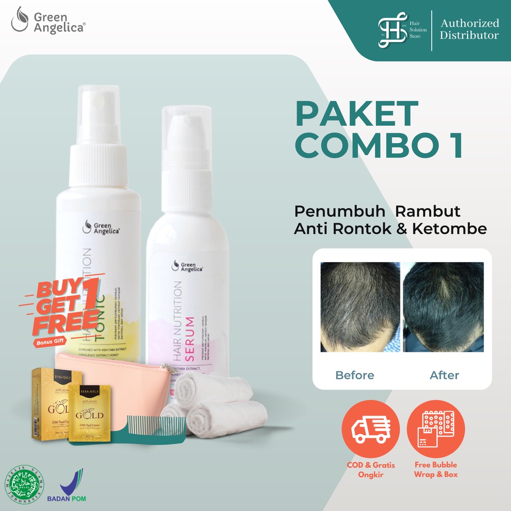 Jual Paket Green Angelica Penumbuh Rambut Rontok Parah Dan Obat Botak