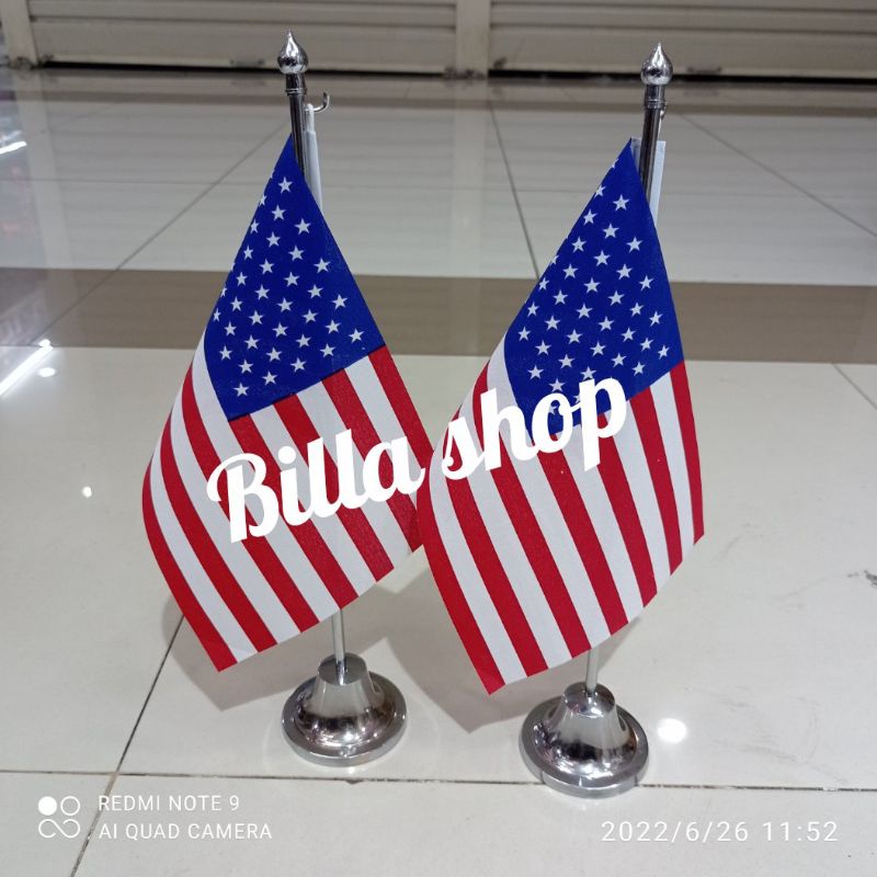 Jual Tiang stenlis meja + Bendera Amerika | Shopee Indonesia