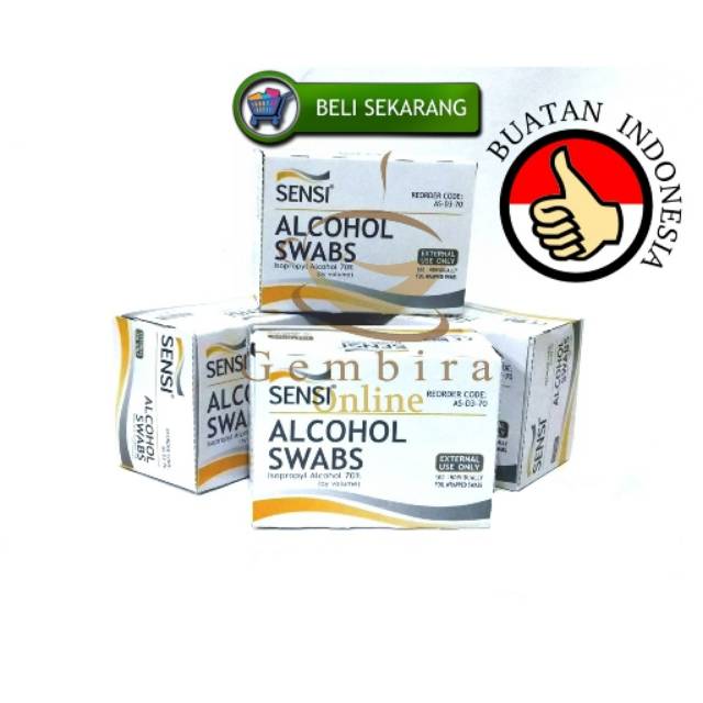 Jual Tisu Alkohol Sensi Alcohol Swabs Kotak Isi Pcs Sensi Alcohol Wipes Kotak Isi