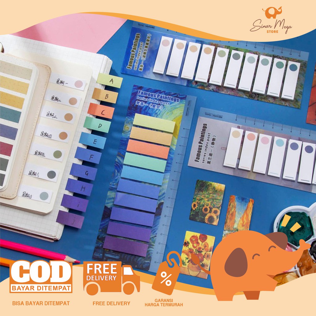 Jual Famous Painting Color Label Sticky Notes / Memo Tempel Lucu Unik ...