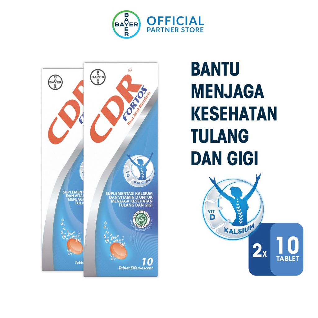 Jual CDR Fortos 10 Tablet x2 | Vitamin D3 & Kalsium | Suplemen Tulang ...
