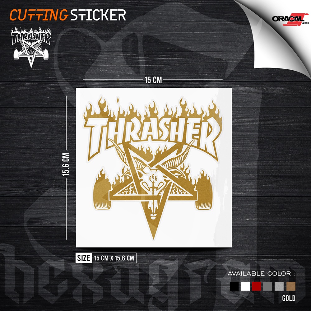 Jual Cutting Sticker THRASHER 666 Stiker Cutting THRASHER 666