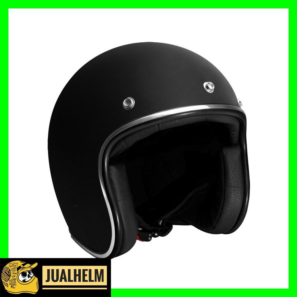 Jual HELM RETRO ZULU OSIRIS BLACK DOFF CHROME ( Half Face / Vintage ...