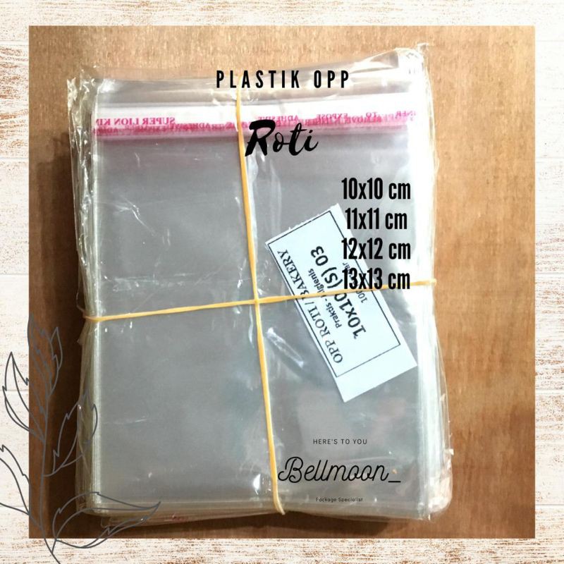 Jual Plastik OPP Roti Bakery 10x10cm, 11x11cm,12x12cm,13x13 cm | Shopee ...