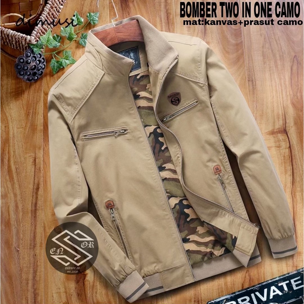 Jual AKN- JAKET BOMBER PRIA 2 IN 1 / JAKET BOMBER BOLAK BALIK CAMO ...