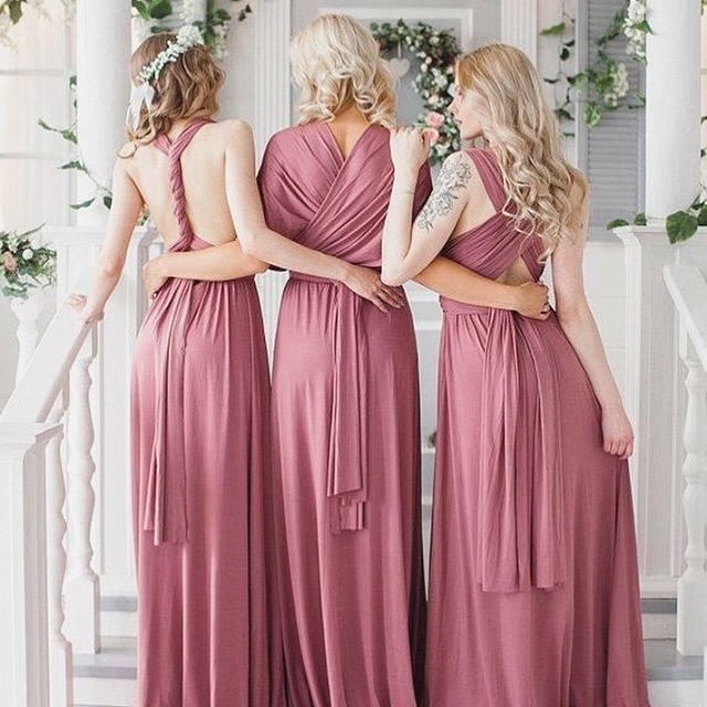 Jual Multiway Dusty Pink Long Dress Bridesmaid