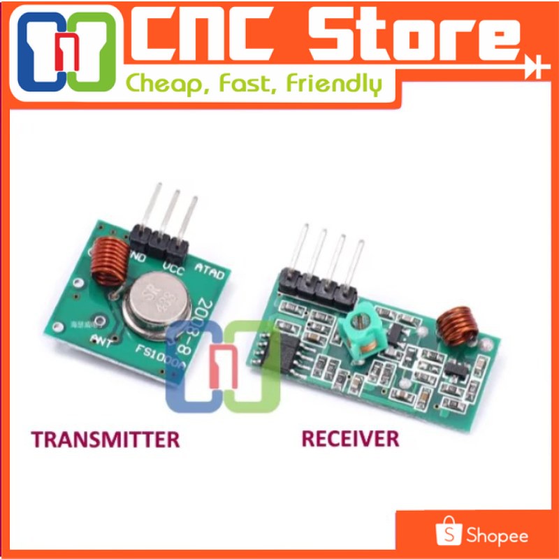 Jual 433MHZ RF WIRELESS TRANSMITTER & RECEIVER PAIR MODULE