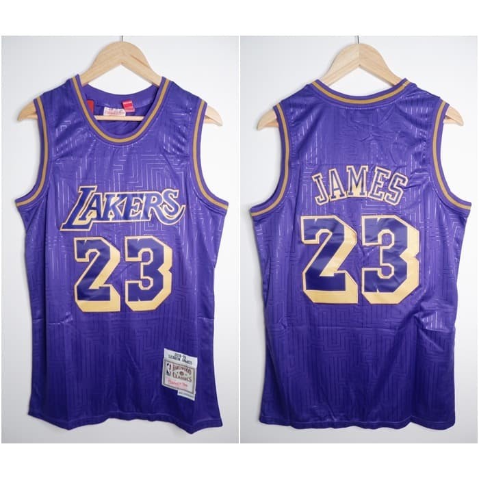 Jual JERSEY NBA SPECIAL CNY LAKERS 23 LEBRON JAMES UNGU M&N Shopee