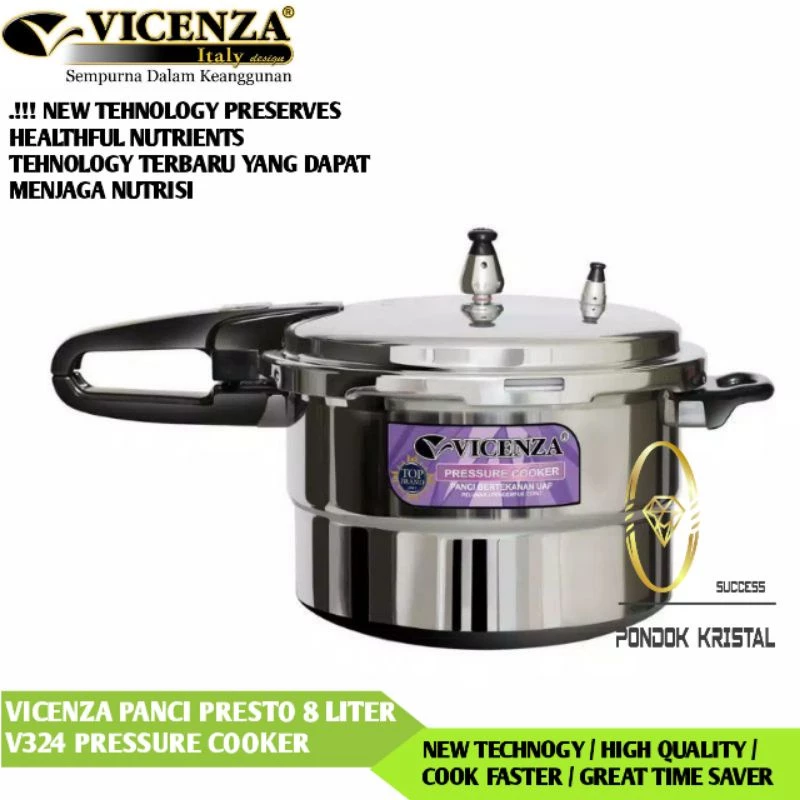 Panci Presto Presto Vicenza 8 Liter V 324 HITAM - foto 1