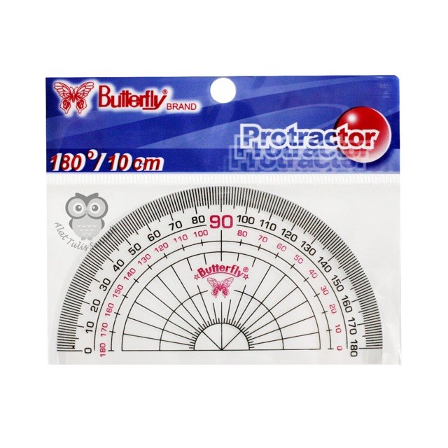 Jual Penggaris Busur Derajat Butterfly 180/10 cm Protractor | Shopee ...