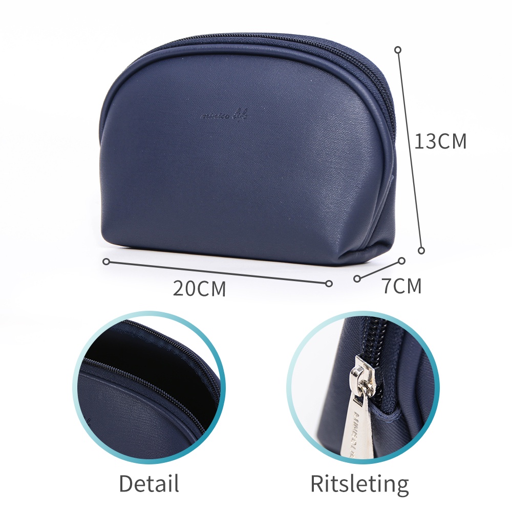 MINISO AU Simple Apricot Semicircle Cosmetic Bag