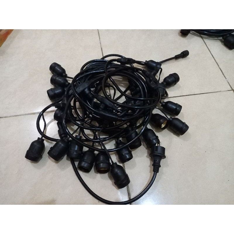 Jual Kabel Fitting Gantung E27 Cafe Outdoor 10 meter isi 20 Fitting ...