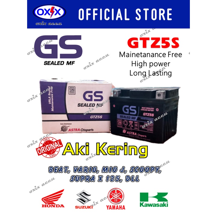 Jual aki motor beat vario110 revo.. GS ASTRA GTZ5S (ASLI 100%) | Shopee