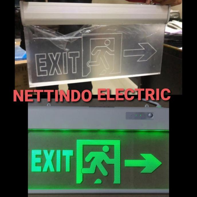 Jual LAMPU EXIT LED ORG LARI EMERGENCY TRANSPARAN LED HIJAU / SIGN ...