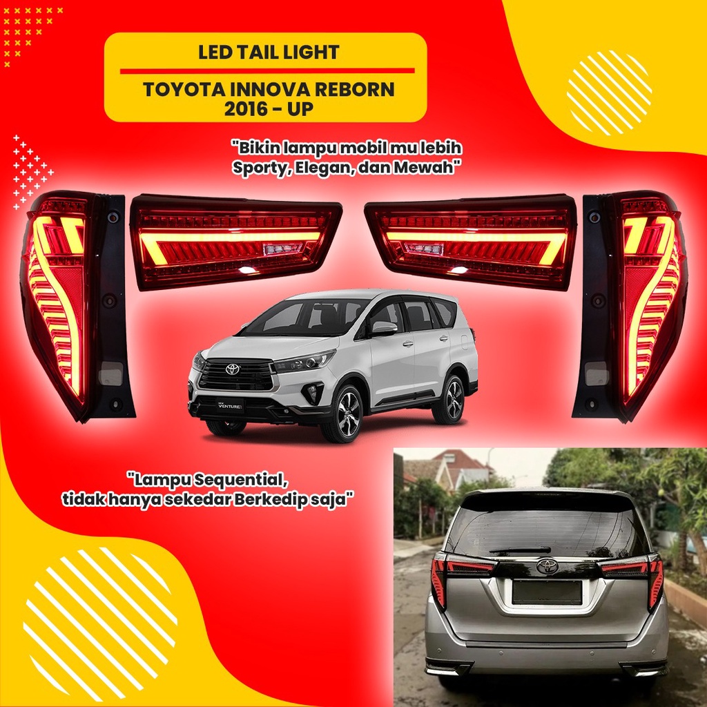 Jual Stop Lamp LED Tail Light Toyota Innova (2016-UP) Red Type B ...