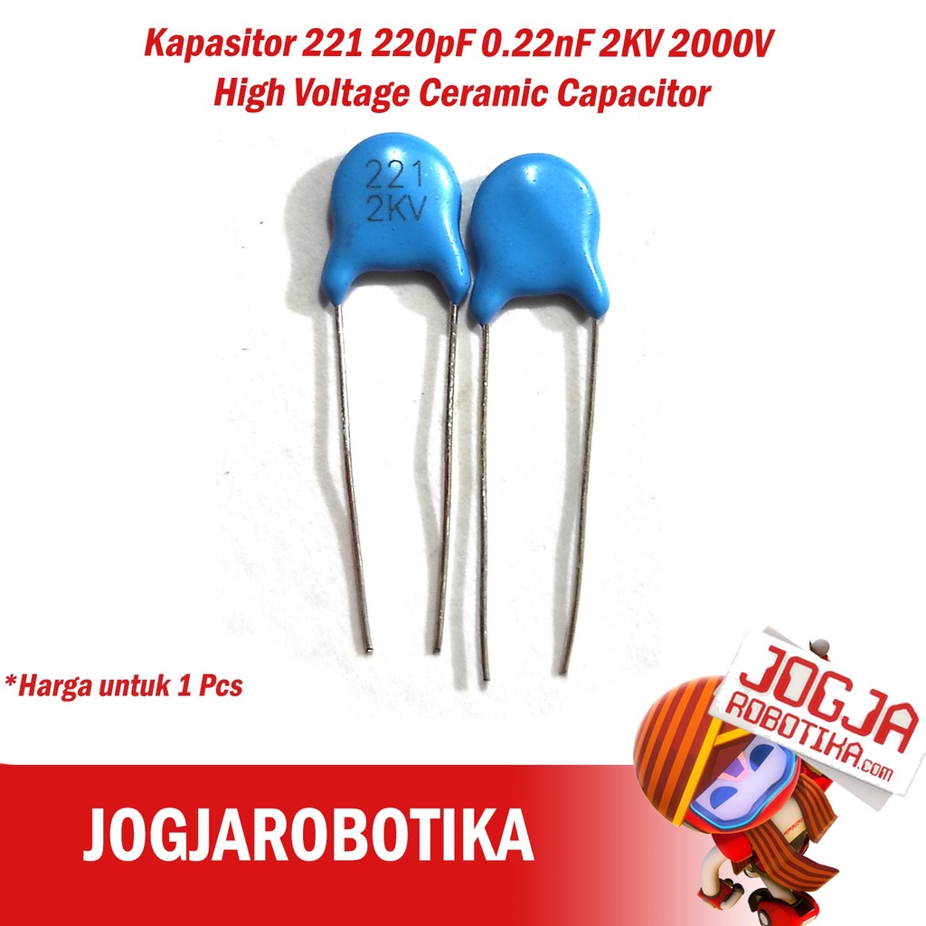 50pcs 3000V 221 (220PF) High Voltage Ceramic Disc Capacitors – 3kV 0.22nF 0.00022uF